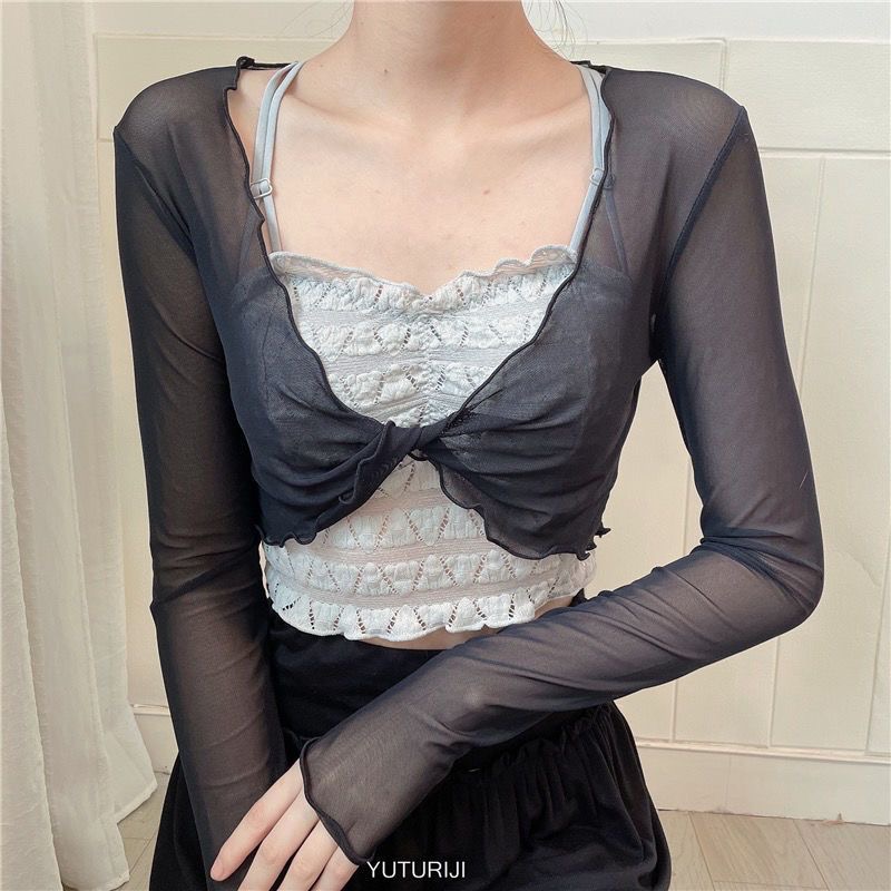 Pilates Yoga Ballet - Women's Mesh Ballet Cover Up Cross