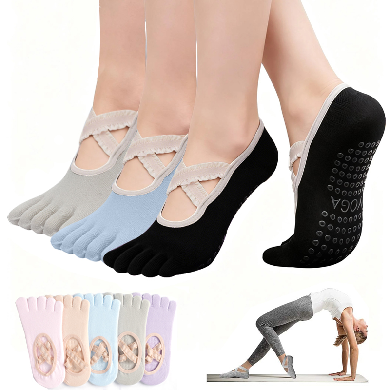 Pilates Yoga Ballet - Ladies Non-Slip Pilates Socks Woman Lace