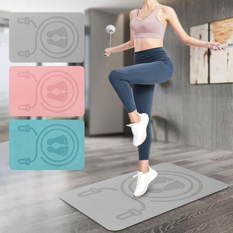 Pilates Yoga Mat Workout - 6mm Jump Rope Mat TPE Material
