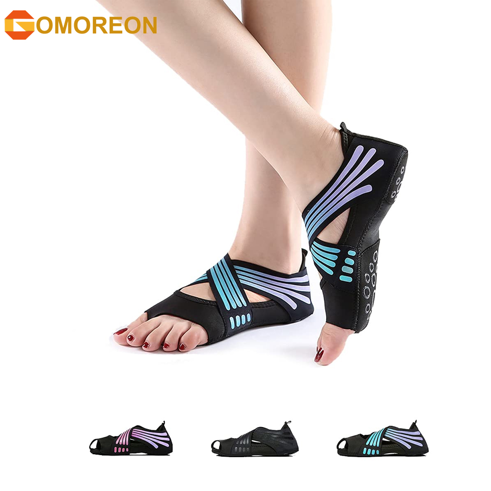 Pilates Yoga And Barre - 1Pair Yoga Socks Toeless Non-Slip Grips