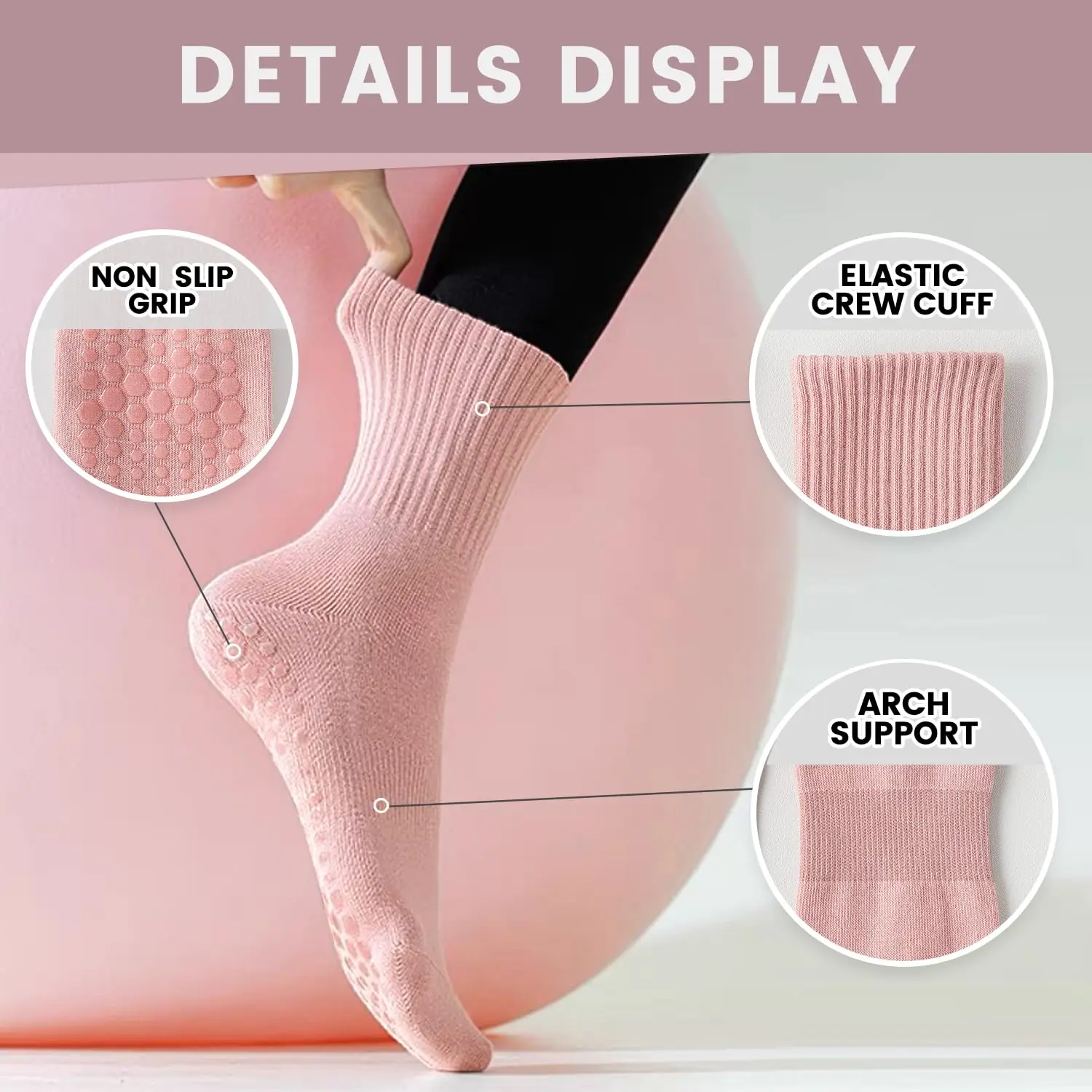 4 pairs of women's yoga socks, - đánh giá và giá Pilates Yoga Ballet
