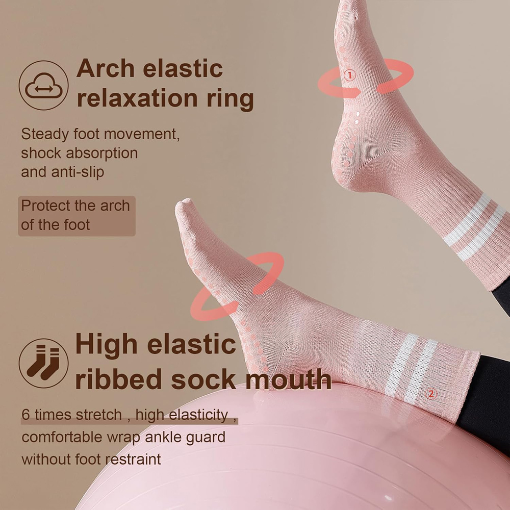 Yoga Pilates Socks with Grips  - đánh giá và giá Pilates Yoga Ballet