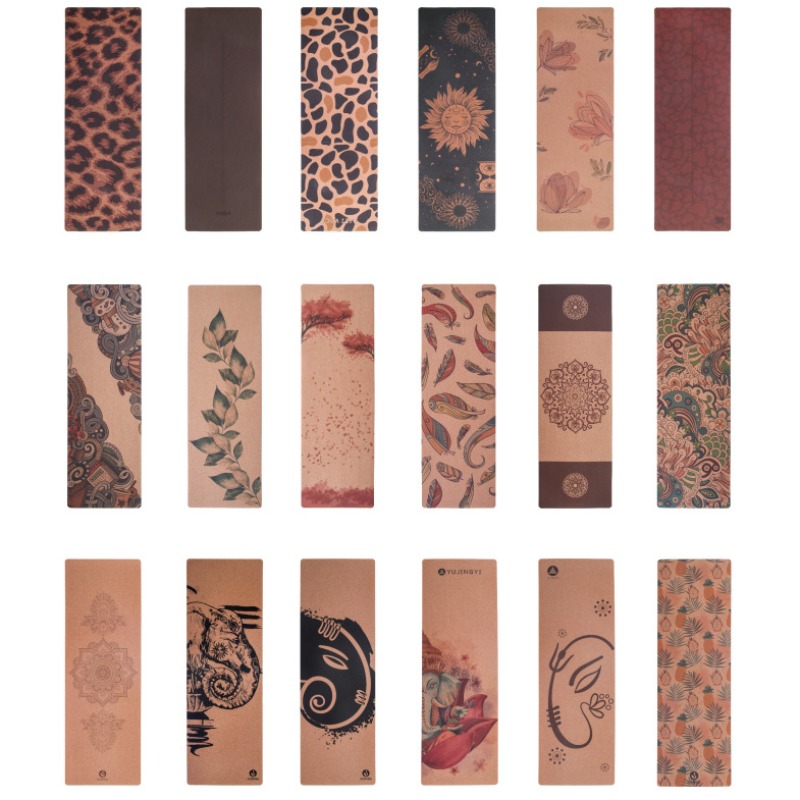 Printed Cork Natural Rubber Yo - đánh giá và giá Pilates Yoga Mat Workout