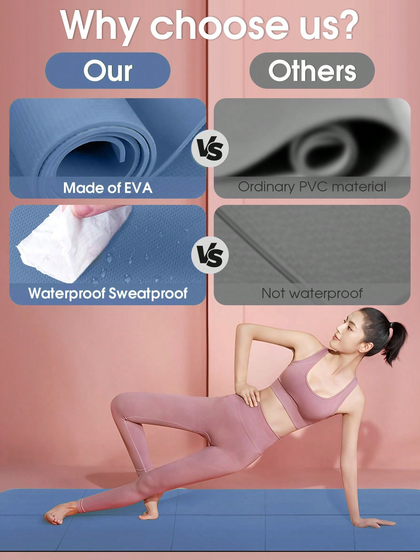 Foldable Yoga Mat Dark Blue Ec - đánh giá và giá Pilates Yoga Matte