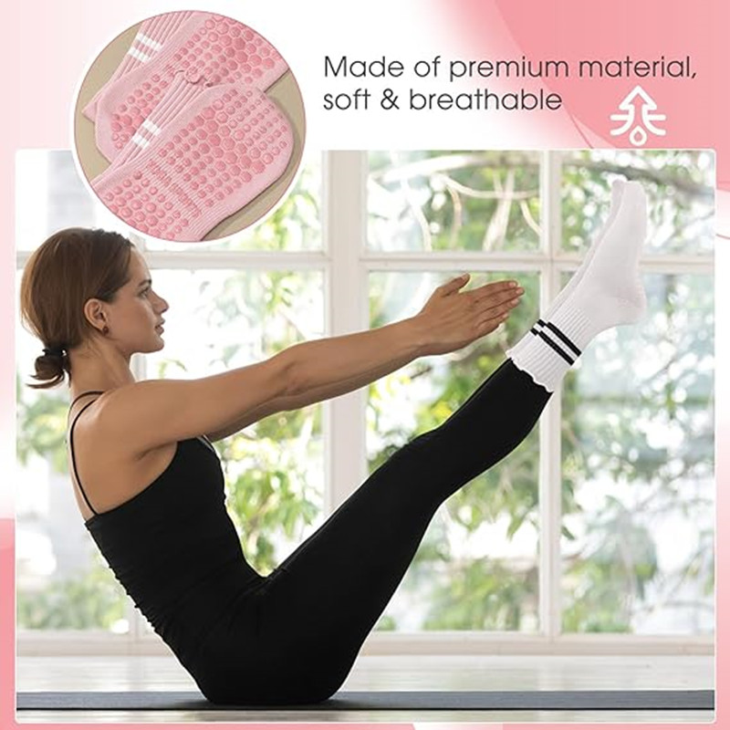 1 Pairs Stripe Ruffle Pilates  - đánh giá và giá Pilates Yoga And Barre